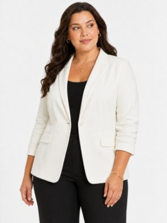 ON 34th Jackets & Blazers - ON 34th Cream Ponte Blazer - One Button - 1X - NWT